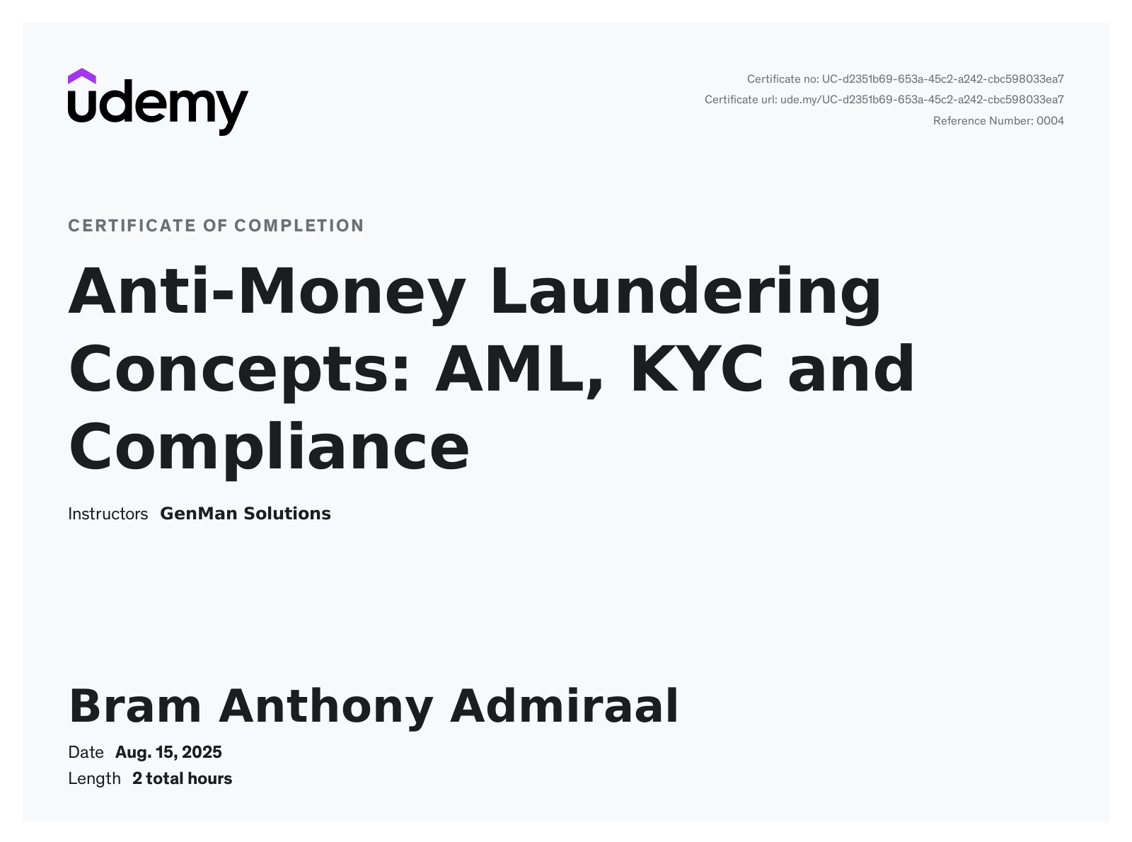 Anti-Money Laundering Concepts: AML, KYC and Compliance