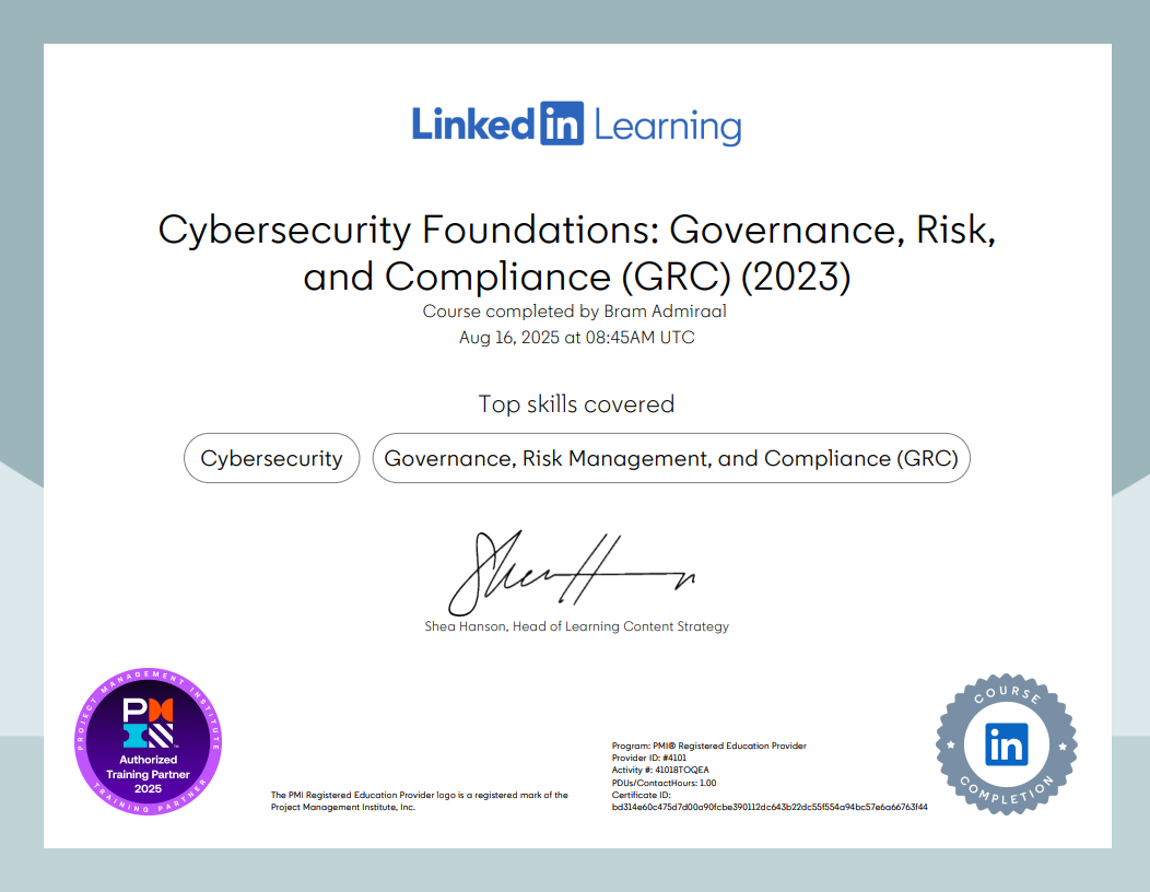 Cybersecurity Foundations: Governance, Risk, and Compliance (GRC)